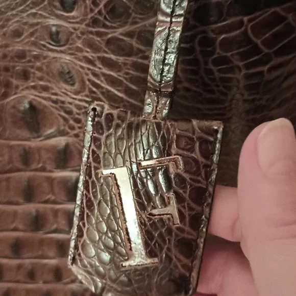 Furla Brown Croc-Embossed Tote Bag - Picture 3 of 10